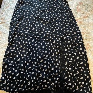 Hollister Black Floral Maxi Skirt